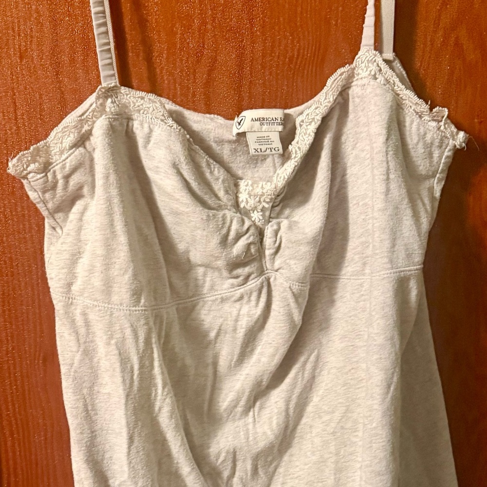 American Eagle Cream Lace Detail Top